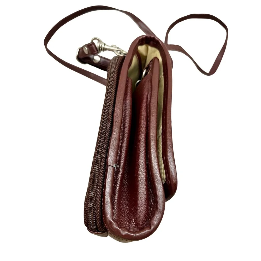 Travelon Crossbody Bag Travel Purse Shoulder Bag Burgundy Organizer